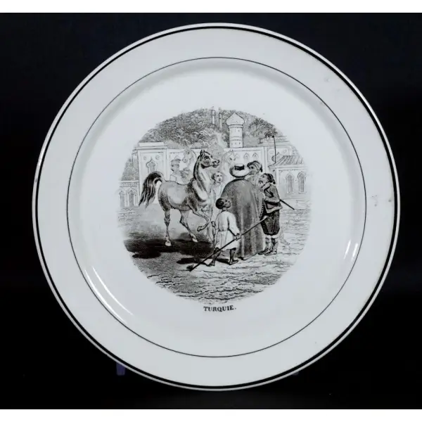 Alman malı Villeroy & Boch marka, Türkiye (Turquie) temalı porselen duvar tabağı, çap 19 cm...