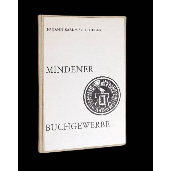 Almanya´nın Minden kasabasında faaliyet gösteren geçmiş zaman yayıncılarına, matbaacılarına ve mücellitlerine dair Almanca kitap: MINDENER BUCHGEWERBE, Johann Karl v. Schroeder, 1966/67, J.C.C. Bruns / Mindener Tageblatt, 80 sayfa, 14x21 cm...