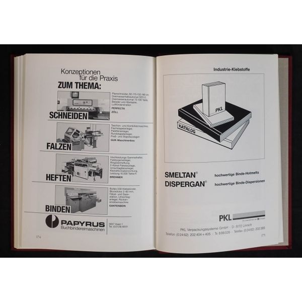 Köln´deki Ciltçiler Locasının 100 yıllık öyküsünü sunan Almanca kitap: HUNDERT JAHRE BUCHBINDER-INNUNG KÖLN, 1991, 192 sayfa, 18x25 cm...