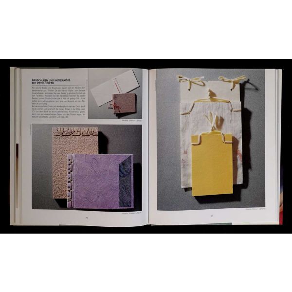 Geleneksel teknikler ve deneysel tasarımlarla cilt örnekleri: BUCHBINDER, Shereen LaPlantz, 1995, Verlag Paul Haupt, 144 sayfa, 22x26 cm...