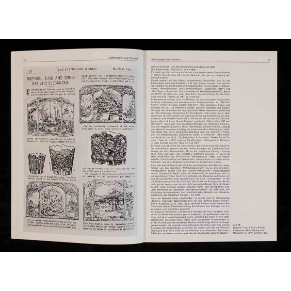 1860 ilâ 1930 yılları arasında lüks kâğıdın üretimi, işlemesi ve kullanımına dair Almanca kitap: DAS ABC DES LUXUSPAPIERS, Christa Pieske, 1983, Museum für Deutsche Volksunde Berlin, 377 sayfa, 17x24 cm...