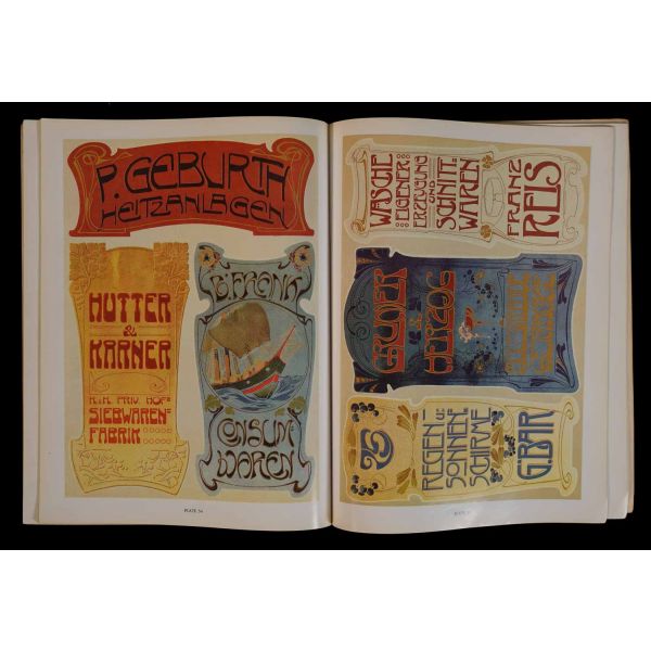 Tamamı renkli Art Nouveau stili yazı ve tasarım örnekleriyle bezeli İngilizce katalog: AUTHENTIC ART NOUVEAU LETTERING AND DESIGN, Josef Lehner & Eduard Mader, 1989, Dover Publications, New York, 60 sayfa, 24x31 cm...