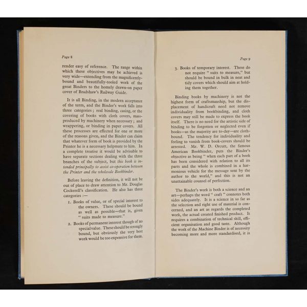 Cilt süslemecileri ve yazıcıları için ilkeler: PRECEPTS FOR PRINTERS, G.V. Woodman, 1912, Fisher Bookbinding Co., 28 sayfa, 12x21 cm...