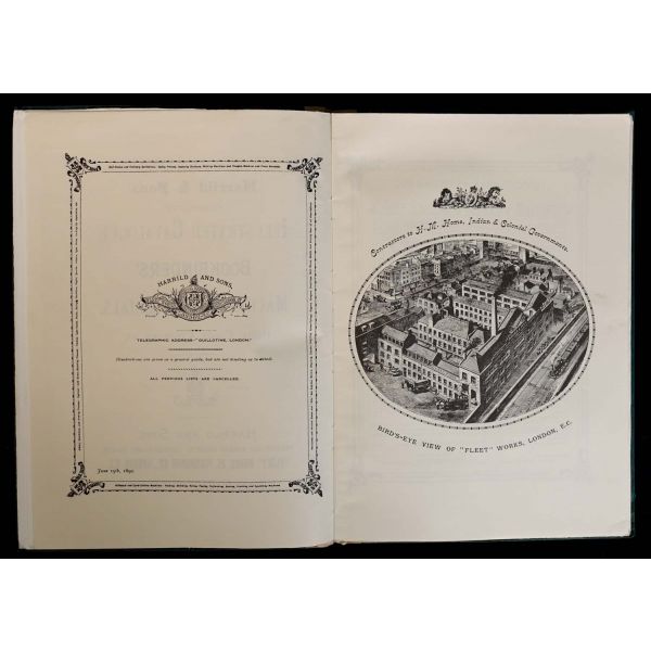 1892 yılında yayınlanan resimli mücellit makinaları ve malzemeleri kataloğunun 1988 tarihli tıpkı basımı: ILLUSTRATED CATALOGUE BOOKBINDERS´ MACHINERY, MATERIALS... (Harrild & Sons´), 48 sayfa, 23x33 cm...