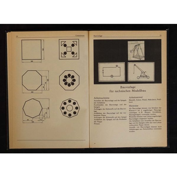 Kâğıt, karton ve suni deri ile el işi dersleri: WIR ARBEITEN MIT PAPIER, PAPPE UND KUNSTLEDER, editörler: Egbert Bahring, Rudolf Gerecke & Siegfried Herrmann, 1989, Volk und Wissen, 176 sayfa, 15x22 cm...