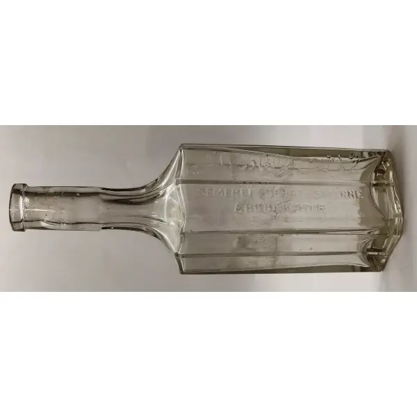 Osmanlıca Semere-i Sebat Smyrne (İzmir) yazılı cam şişe, 20 cm...