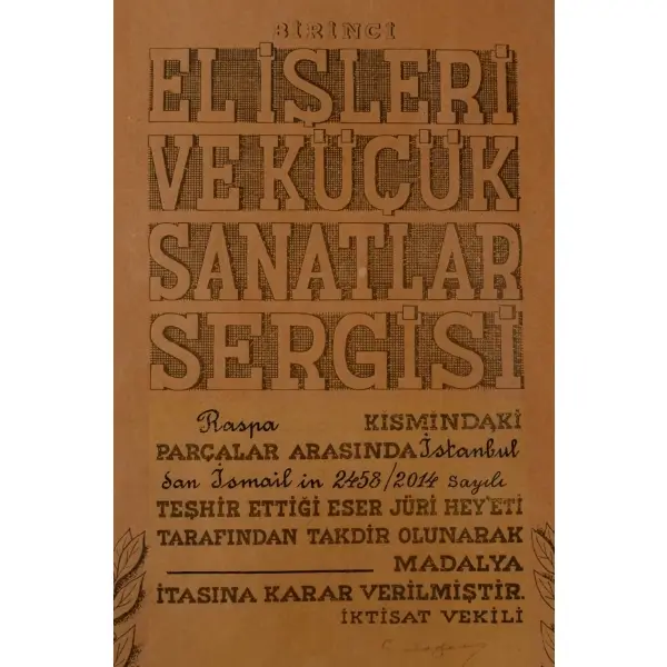 Ankara 1936 El İşleri ve Küçük Sanatlar Sergisi Madalyası ve Beratı, çerçevesiyle birlikte 40x56 cm...