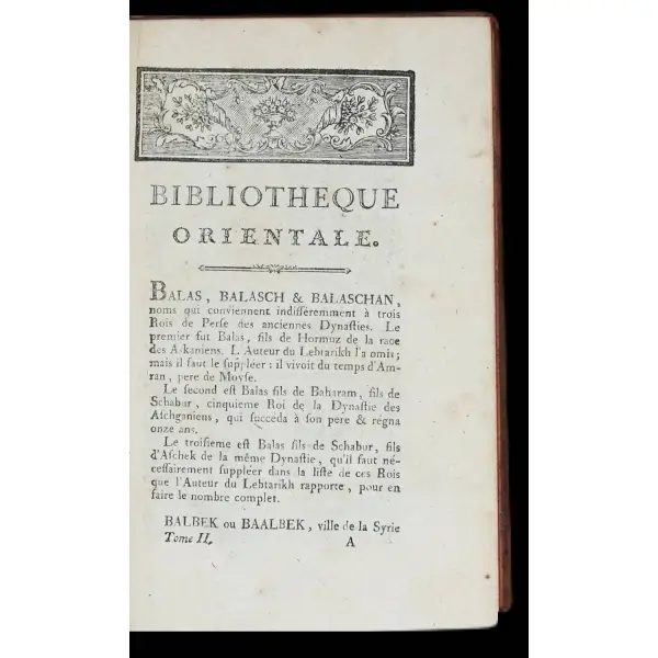 BIBLIOTHEQUE ORIENTALE (6 Cilt Takım), Barthelemy d´Herbelot, 1781, Chez Moutard, Imprimeur-Libraire de la Reine, Paris, 576+591+566+555+560+605 sayfa, 13x20 cm...