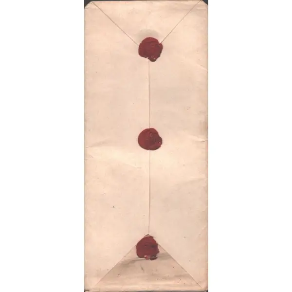 Sadrazam Mustafa Reşit Paşa´nın mührünü ve imzasını taşıyan 17 Ağustos 1850 tarihli mektup, zarf 10x24 cm, mektup 23x40 cm...