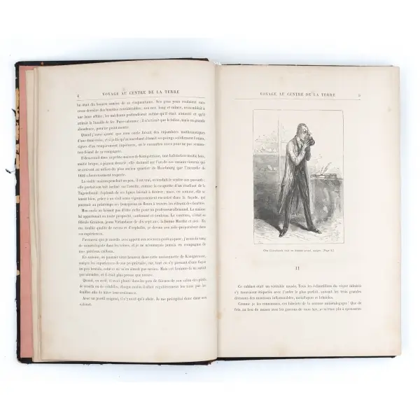 VOYAGE AU CENTRE DE LA TERRE, Jules Verne, Bibliotheque d`Education et de Recreation, J. Hetzel et Cie., Paris, 219 sayfa, 19x28 cm...