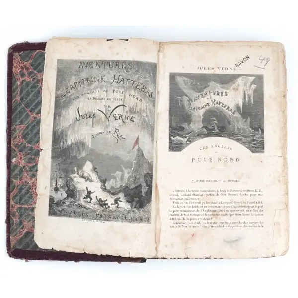 VOYAGES EXTRA ORDINAIRES, Jules Verne, Edition J. Hetzel, 467 sayfa, 19x28 cm...