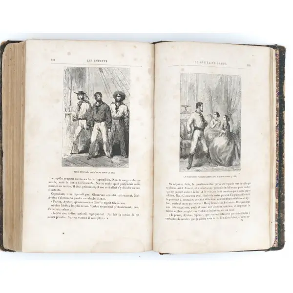 CAPITAINE GRANT VOYAGE AUTOUR DU MONDE, Jules Verne, Bibliotheque d`Education et de Recreation, J. Hetzel et Cie., Paris, 624 sayfa, 19x28 cm...
