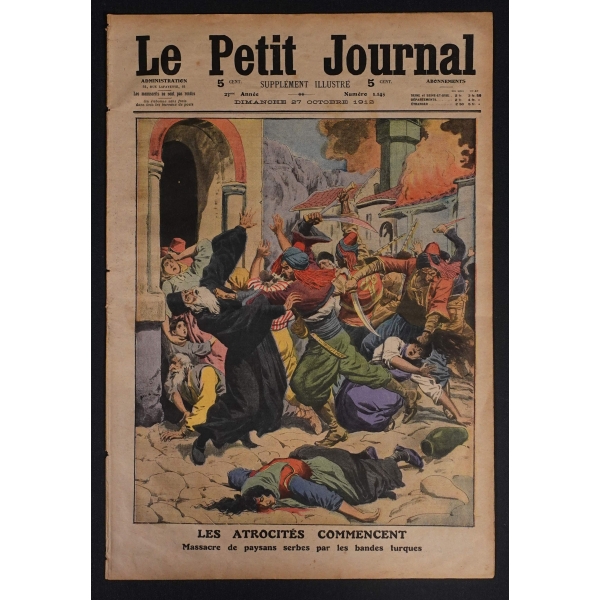Balkan Savaşları kapaklı Le Petit Journal mecmuası, 1912 tarihli...