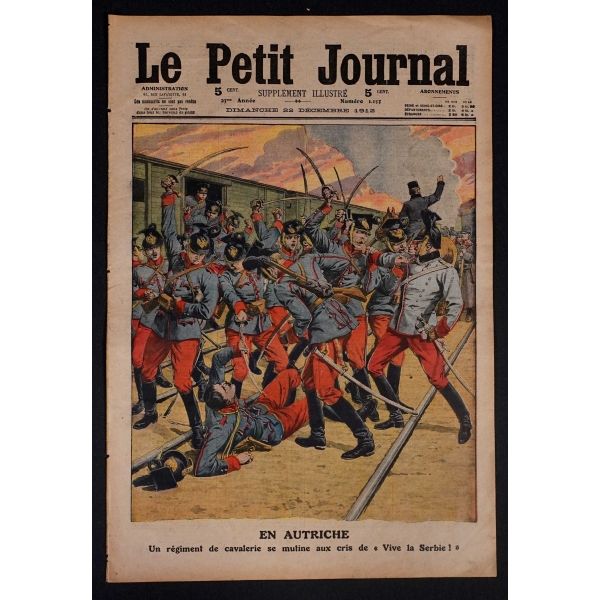 İstanbul´da Birdirbir Oynayan Bahriyeliler arka kapaklı Le Petit Journal mecmuası, 1912 tarihli...