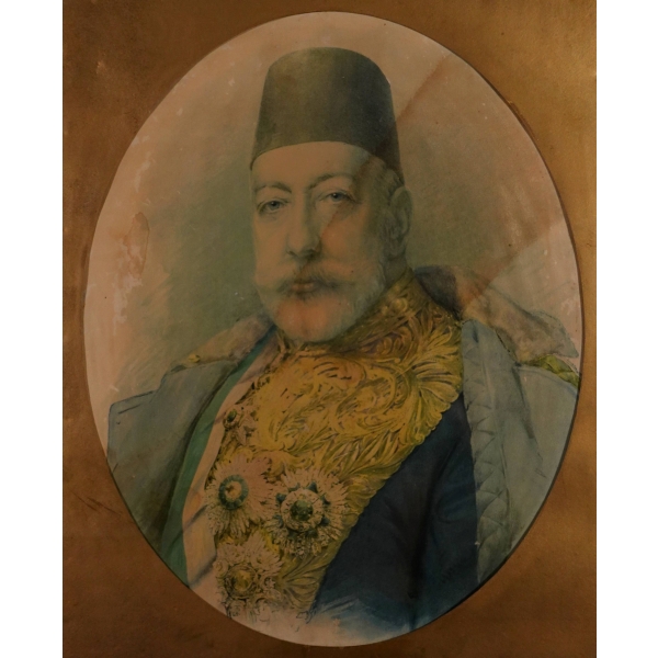 Sultan Mehmed Reşad Han afişi, çerçevesiyle birlikte 65x75 cm...