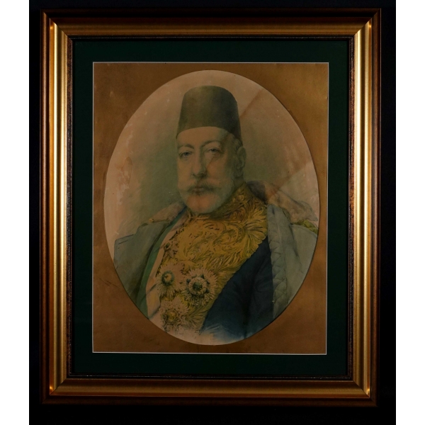 Sultan Mehmed Reşad Han afişi, çerçevesiyle birlikte 65x75 cm...