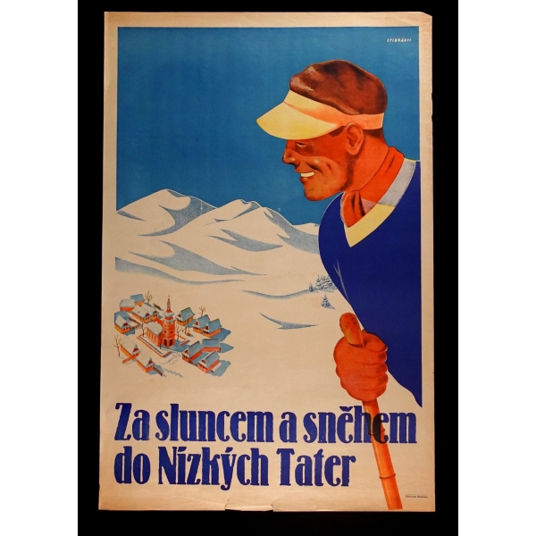 Za sluncem a snehem do Nizkych Tater, tasarım: (Ladislav) Stibranyi (1914-1985), 63x95 cm...