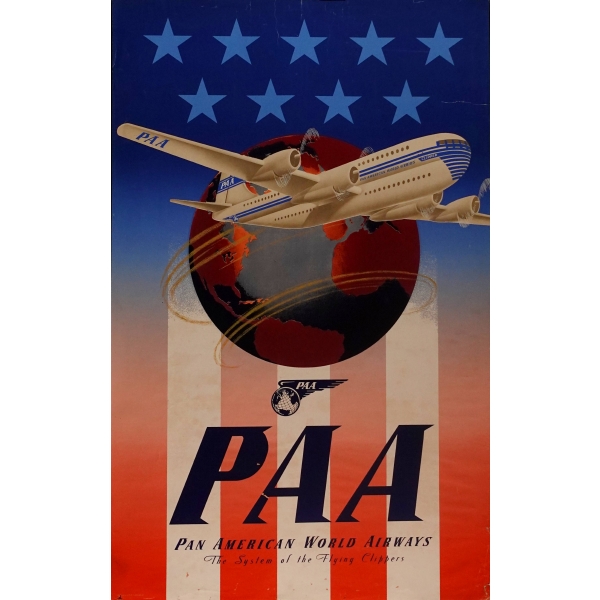 PAA - Pan American World Airways (The System of the Flying Clippers), 64x102 cm...