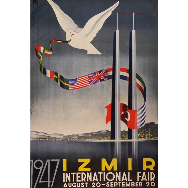 1947 Izmir International Fair (August 20 - September 20), 71x101 cm...
