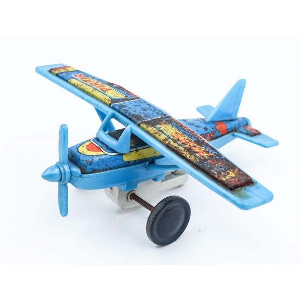 Yerli malı Alasya marka ´´ PIRPIR P-3785´´ model teneke ve plastik´ten mamul uçak, 15x12x5 cm...