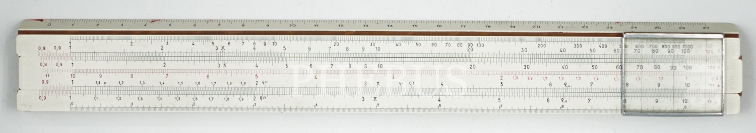 Orijinal karton kutusunda Faber-Castell marka sürgülü hesap cetveli, 30 cm...