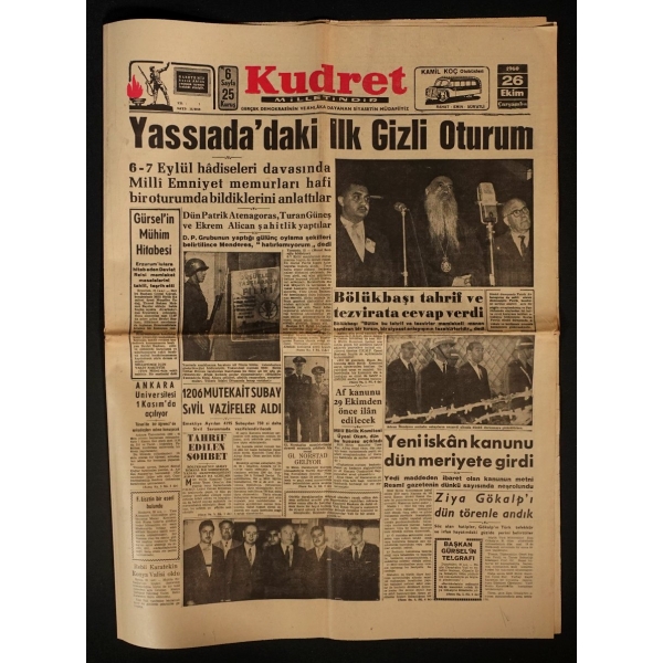 27 Mayıs 1960 ihtilali sonrası Demokrat Parti vekillerinin Yassıada´da yargılanması hususunda yayımlanan çeşitli gazeteler....