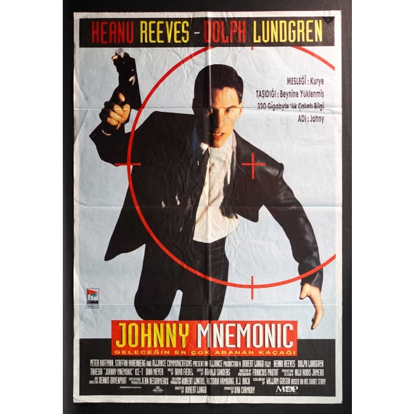 JOHNNY MNEMONIC: GELECEĞİN EN ÇOK ARANAN KAÇAĞI, Keanu Reeves, Dolph Lundgren, Standart Filmcilik, 65x98 cm...