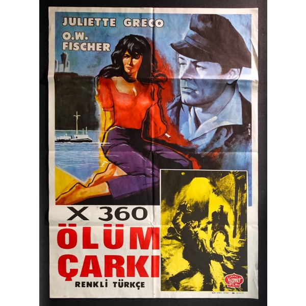 ÖLÜM ÇARKI, Juliette Greco, O.W. Fischer, Kısmet Film, Eray Ofset, 70x100 cm...