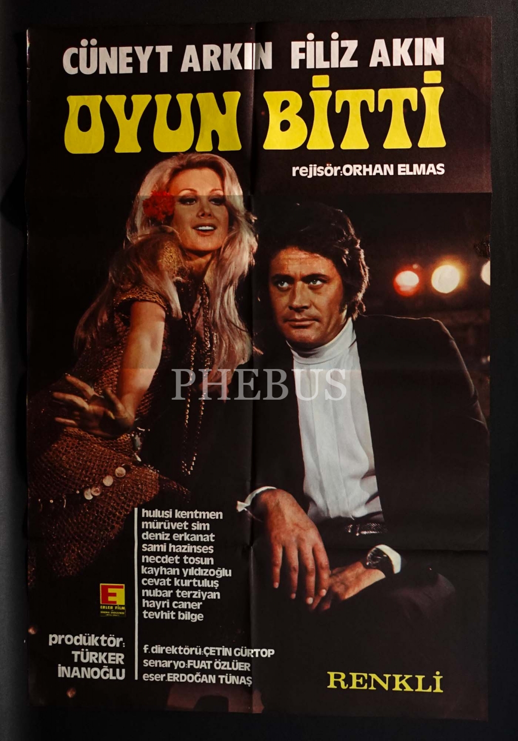 OYUN BİTTİ, Cüneyt Arkın & Filiz Akın, Erler Film, 67x99 cm...
