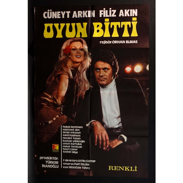OYUN BİTTİ, Cüneyt Arkın & Filiz Akın, Erler Film, 67x99 cm...