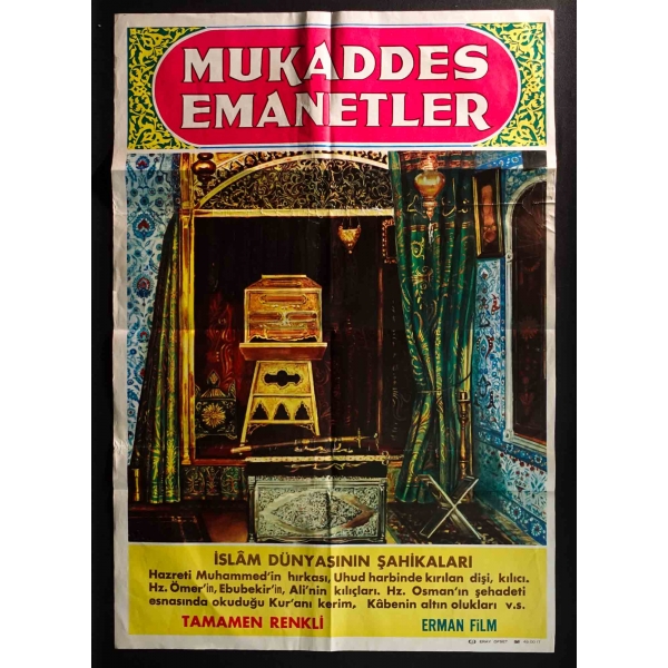 MUKADDES EMANETLER, Erman Film, Eray Ofset, 70x100 cm...