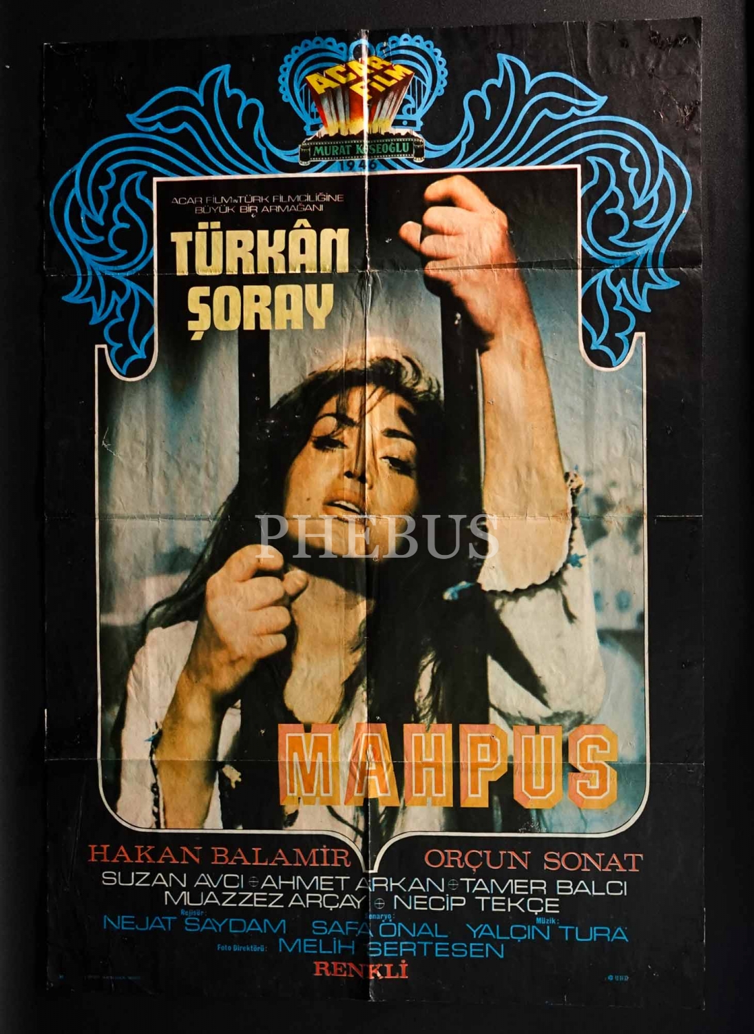 MAHPUS, Türkan Şoray, (yönetmen: Nejat Saydam), Acar Film, Ofset Matbaacılık, 67x99 cm...