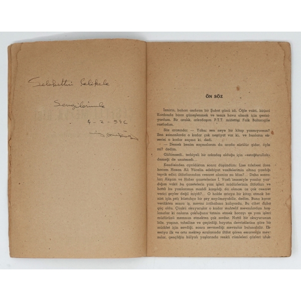 ÇEŞİTLİ MEYVA GİBİ (Hayattan Sahifeler), İhsan Nuhoğlu, 1945, Kenan Matbaası, 47 sayfa, 15x21 cm...