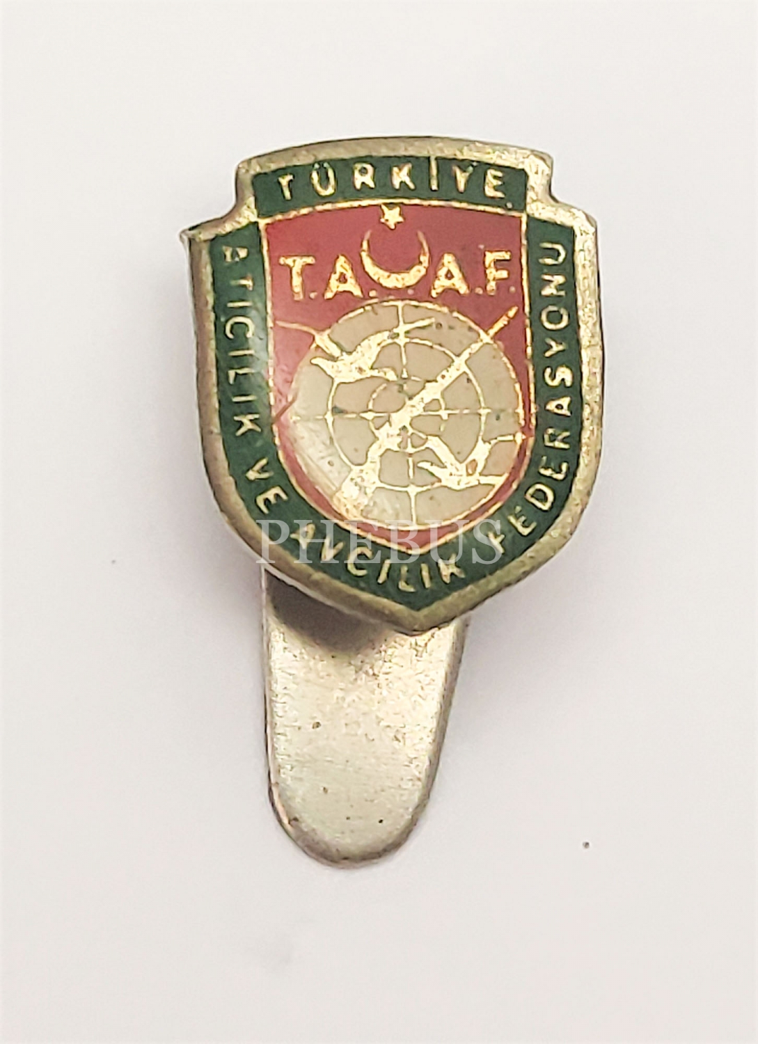 Türkiye Avcılık Federasyonu pabuç tipi mineli rozeti, 1,5 cm...