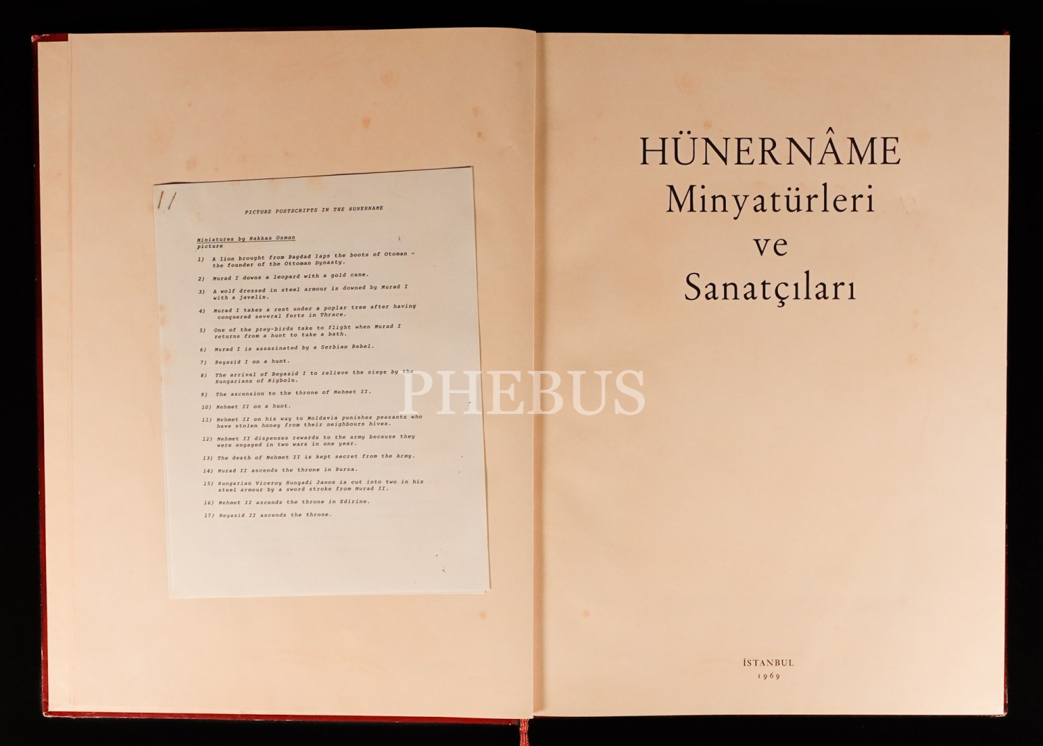 HÜNERNÂME MİNYATÜRLERİ VE SANATÇILARI, 1969, Yapı ve Kredi Bankası, 43 sayfa, 34x47 cm...