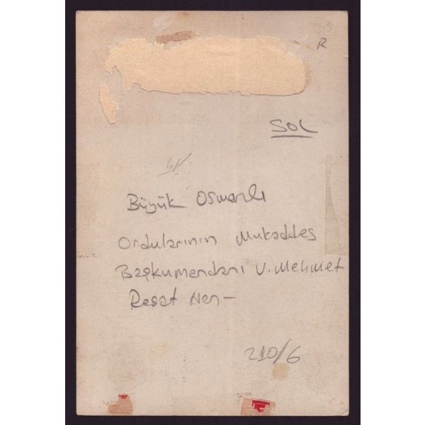 Büyük Osmanlı Ordularının Mukaddes Başkumandanı Sultan Mehmed Reşad, ed. Verlag Dannenberg & Co. - Berlin, 12x18 cm...