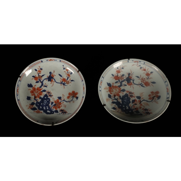 2 adet elde renklendirme Çin işi antika tabak, 21x3 cm...