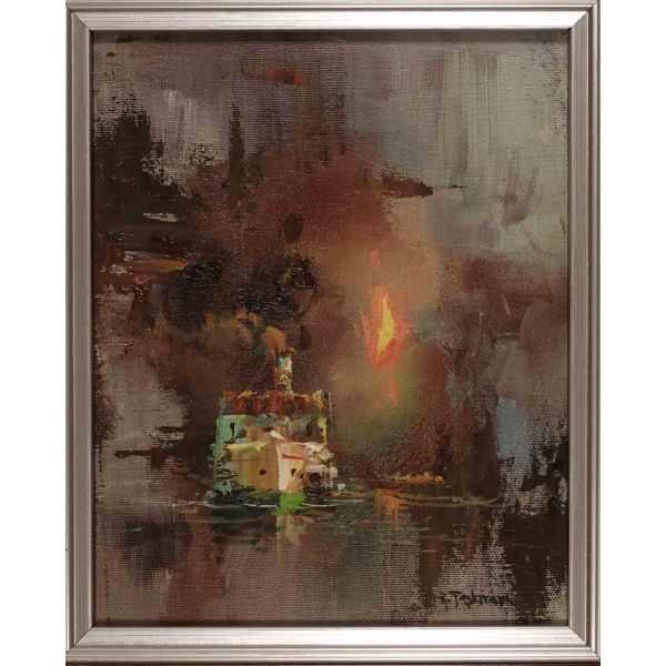 ´Remzi Taşkıran´´ imzalı yağlı boya tablo, Çerçevesi ile birlikte 35x31 cm...