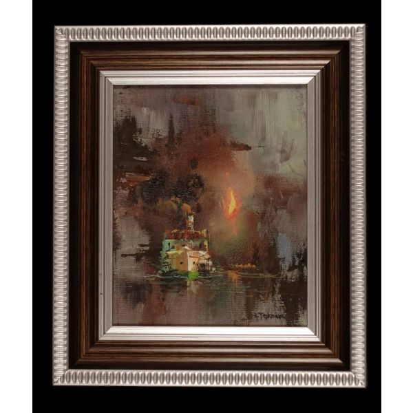 ´Remzi Taşkıran´´ imzalı yağlı boya tablo, Çerçevesi ile birlikte 35x31 cm...