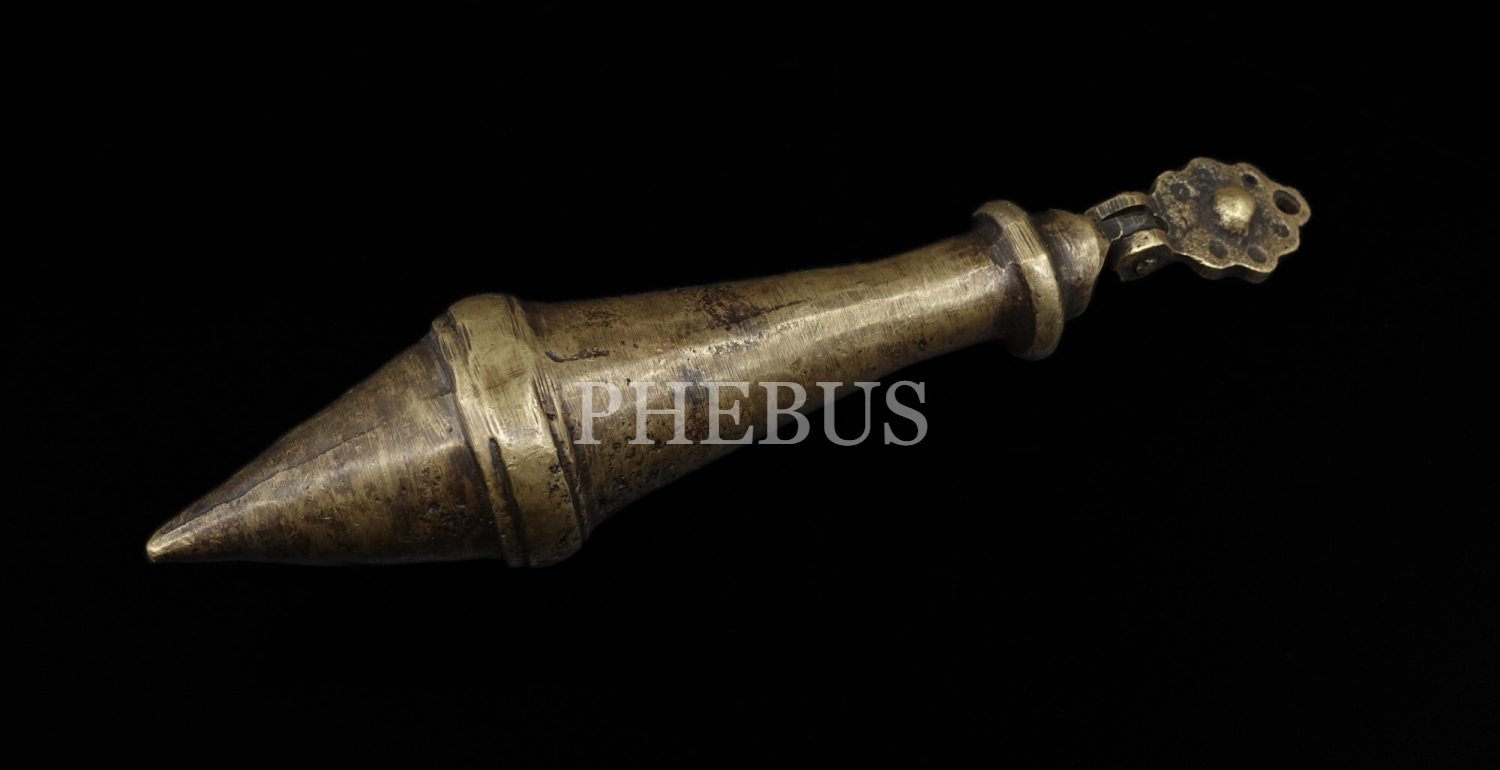 Osmanlı dönemi nadir tip bronz şakül, 390g, 16cm...