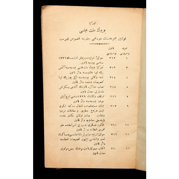 Türkiye Büyük Millet Meclisi Kavanin Mecmuası (4.Cilt), 1341, BÜyük Millet Meclisi Matbaası, 65 sayfa, 13x19 cm...
