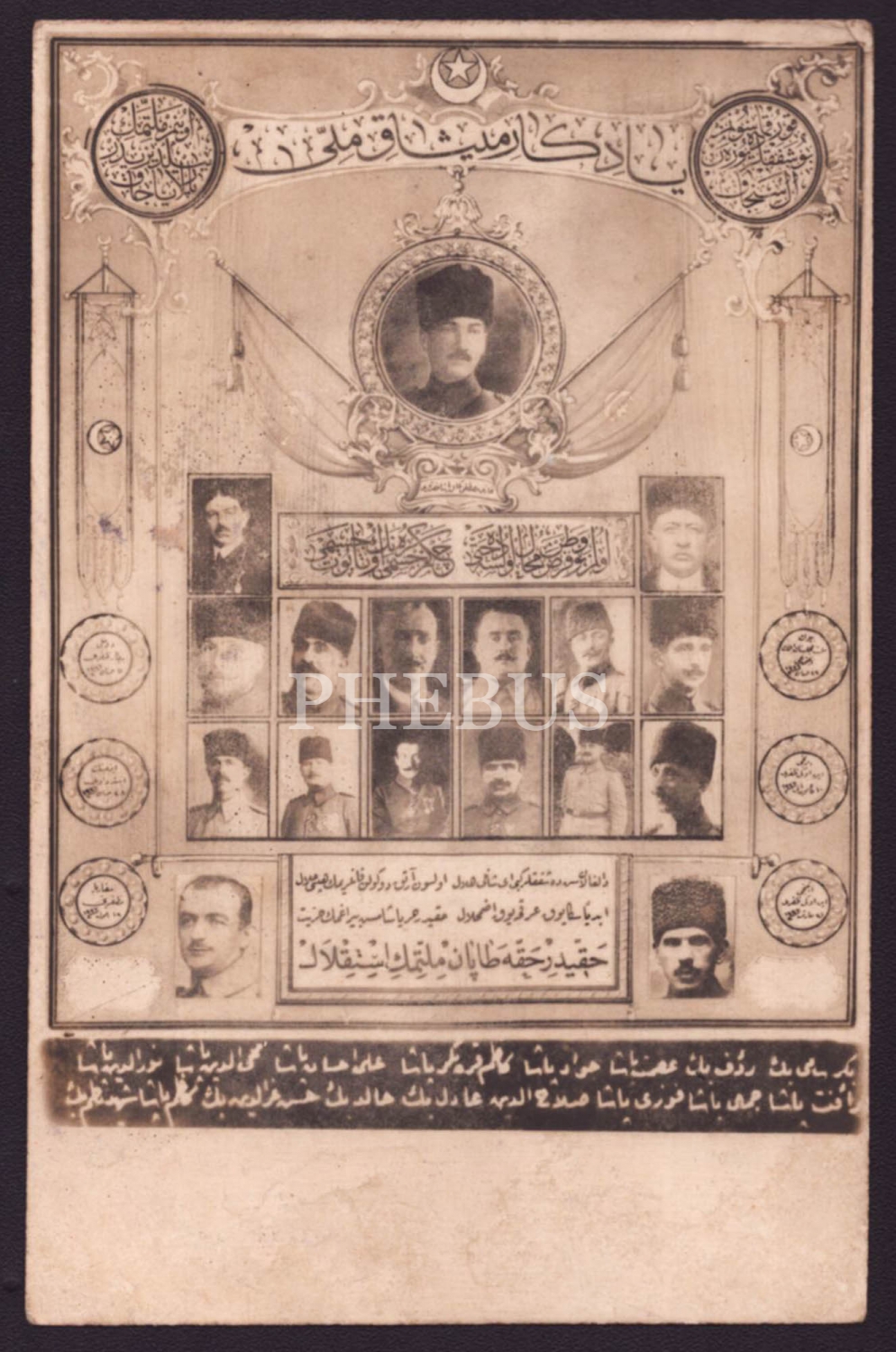 Başta Gazi Mustafa Kemal (Atatürk) Paşa olmak üzere Kurtuluş Savaşı´nın kahraman kumandanlarının bir arada görüldüğü 