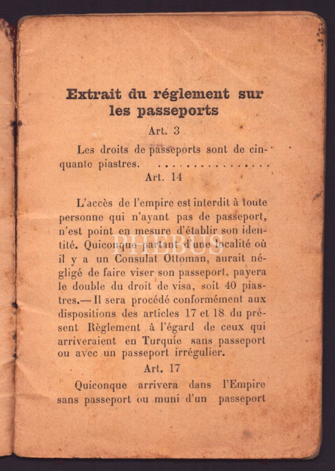 Osmanlı Devleti tarafından Echelle Bon Nesim´e verilen Sultan Beşinci Mehmet Reşad tuğralı pasaport, 10x14 cm...
