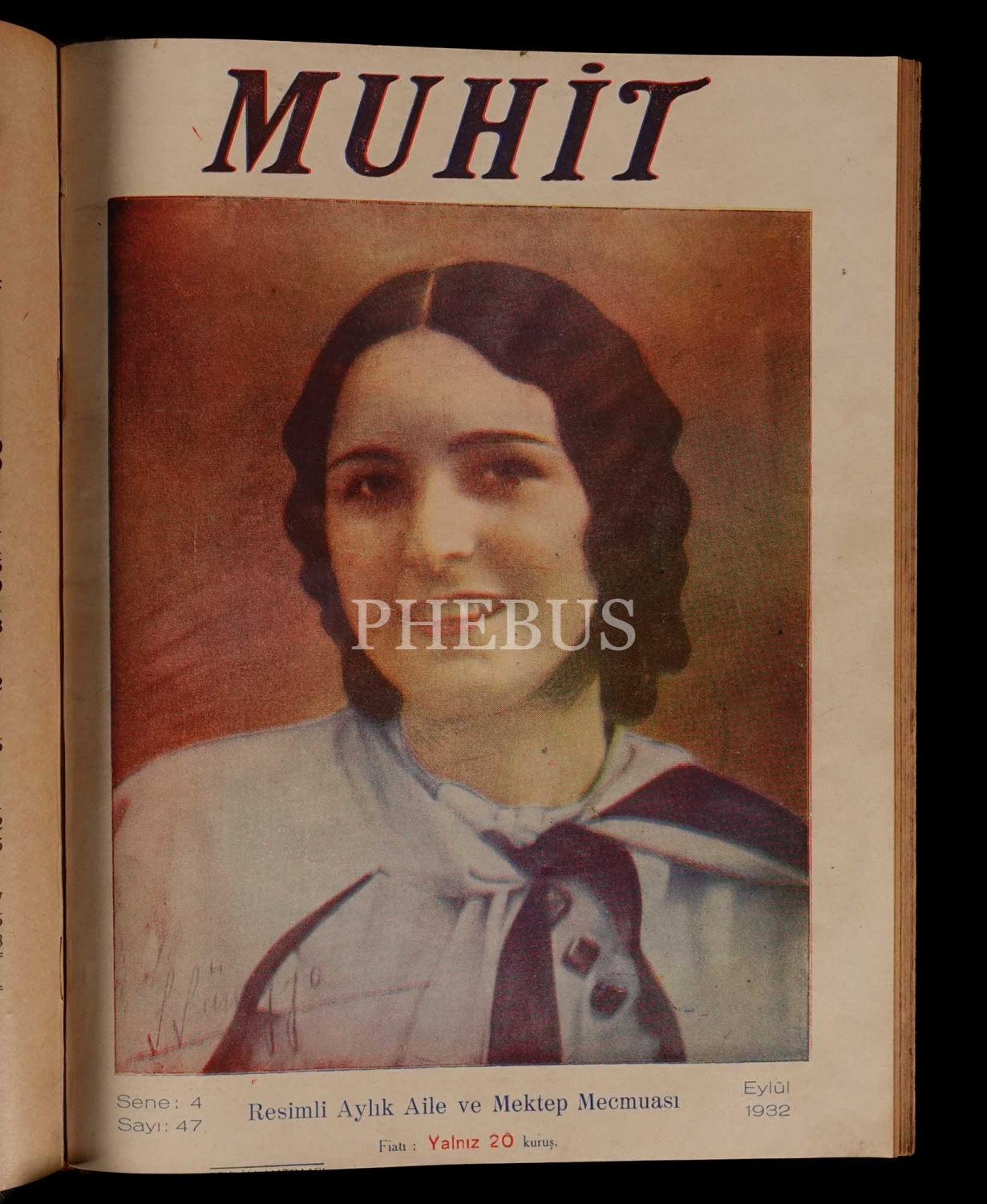 Mayıs 1932 ile Ekim 1932 tarihleri arasında yayımlanan MUHİT dergisinin 43-48 arası 6 sayısı, 23x30 cm...