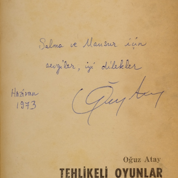 TEHLİKELİ OYUNLAR, Oğuz Atay, 1973, Sinan Yayınları, 502 sayfa, 14x20 cm...