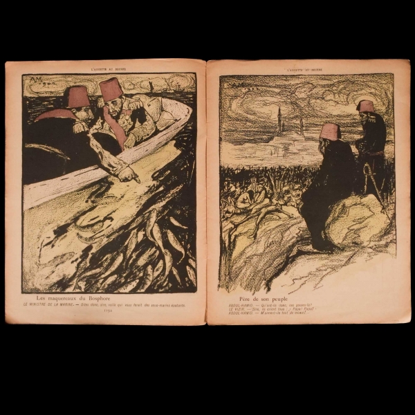 L´ASSIETTE AU BEURRE dergisinin, tamamı Sultan İkinci Abdülhamid karşıtı karitürlerden oluşan, 16 Ağustos 1902 tarihli 72. sayısı, 25x32 cm...