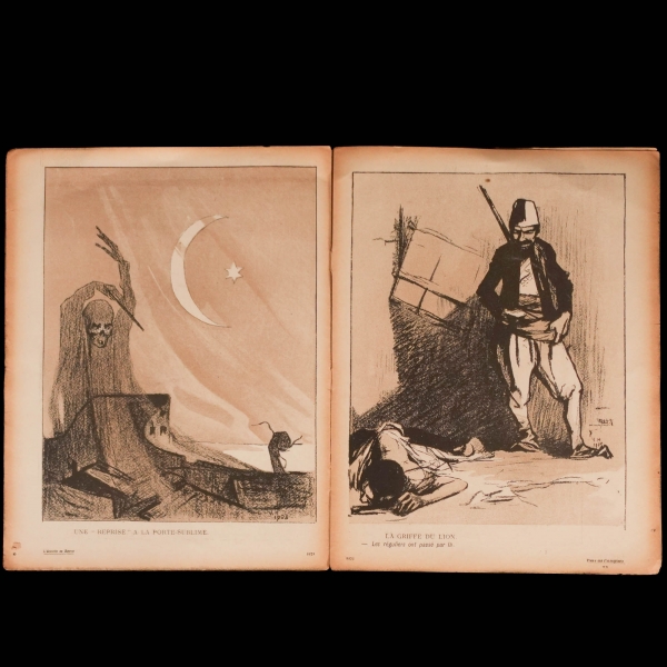 L´ASSIETTE AU BEURRE dergisinin, tamamı Sultan İkinci Abdülhamid karşıtı karitürlerden oluşan, 31 Ekim 1905 tarihli 135. sayısı, 25x32 cm...