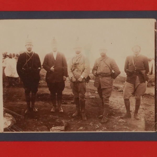 Mustafa Kemal Atatürk, Enver Paşa ve Nuri Conker, Trablusgarp Savaşı´nda, fotoğraf 18x13 cm, çerçeve 40x34 cm...