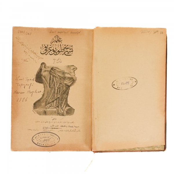 İLM-İ TEŞRİH-İ TOPOGRAFİ, Hasan Mazhar Paşa, 1326, Mekteb-i Tıbbiye-i Askeriye Matbaası, 775 sayfa, 24x16 cm...