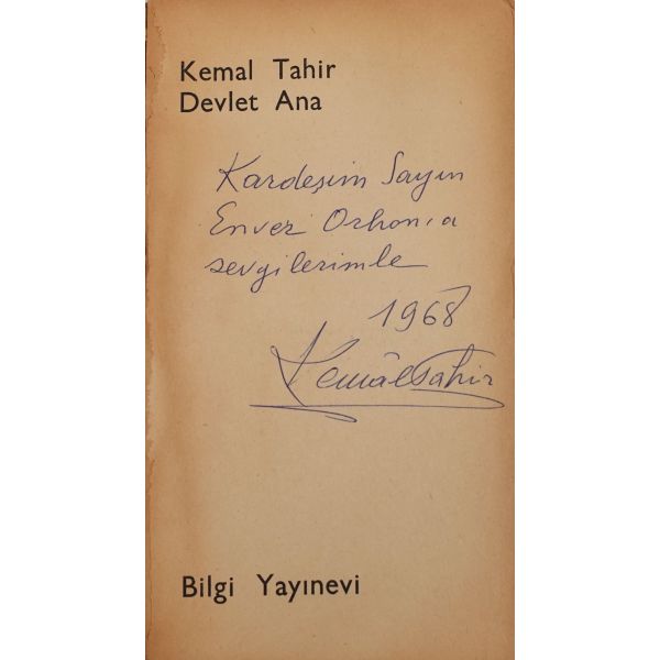 DEVLET ANA, Kemal Tahir, 1968, Bilgi Yayınevi, 623 sayfa, 11x19 cm...